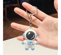 Cute Cartoon Rocket Astronaut Doll Pendant Keychain Mini Spaceman Key Ring Backpack Handbag Decoration