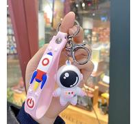 Cute Cartoon Rocket Astronaut Doll Pendant Keychain Mini Spaceman Key Ring Backpack Handbag Decoration
