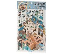 Cute Cartoon Scenes Sticker,Home Scene Stickers - Miniature Scene Decorative Decal - Holiday Stickers for Phone Cases, Computers Portab