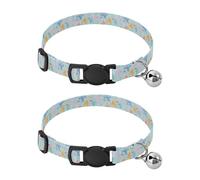 Cute Cartoon Sea Creatures Colorful Dog Collars Small Size Quick Release Buckle Dog Collar For Dogs Girl And Boy Set of 2
