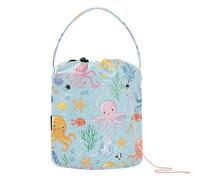 Cute Cartoon Sea Creatures Crochet Yarn Bag Bags for Crocheting Portable Storage Bags for Crochet Needle Crochet Craft