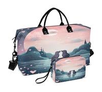 Cute Cartoon Seal Travel Duffel Bags Gym Bag Weekender Handbag with Toiletry Bag for Women Girls Men