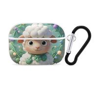 Cute Cartoon Sheep AirPod Pro Case, Anti Scratch Hard PC Cover with Keychain, AirPod Pro 2nd/1st Case Accessories for Women Men, White-Style