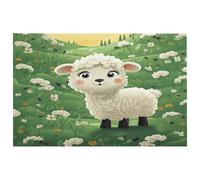 Cute Cartoon Sheep Area Rug for Entryway Washable Rugs with Non Slip Rubber Backing for Kitchen Soft Stain Resistant Small Carpet for Bedroom Bathroom Floor Decor