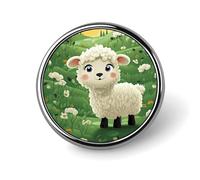 Cute Cartoon Sheep Brooch Pins Lapel Pins for Men Women Badge Button Cover Decorative Jewelry Charms for Hats Bags Backpacks Suits Shirts Scarves Clothing Accessories Banquet Wedding Gift