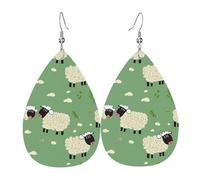 cute cartoon sheep earrings for women double sided teardrop leather earrings lightweight dangle earrings for women ear accessories fashion jewelry birthday gift