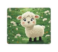 Cute Cartoon Sheep Mouse Pad with Stitched Edge, Comfortable Mouse Pads with Non-Slip Rubber Base Gaming Mouse Mat Washable Mousepads Computers Laptop Desk Accessories for Office 10 x 12 inch