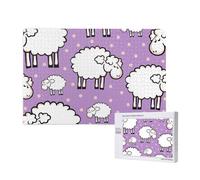Cute Cartoon Sheep Pattern,1000 Pieces Wooden Jigsaw Family Game Jigsaw Puzzles for Adults Teens Home Decor