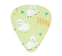 Cute Cartoon Sheep Pattern,12 Pcs Guitar Pick,3 Different Thickness Plectrums for Acoustic Guitar Bass Ukulele (0.46mm 0.96mm 0.71mm)