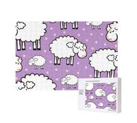Cute Cartoon Sheep Pattern,300 Pieces Wooden Jigsaw Family Game Jigsaw Puzzles for Adults Teens Home Decor