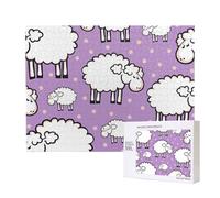 Cute Cartoon Sheep Pattern,500 Pieces Wooden Jigsaw Family Game Jigsaw Puzzles for Adults Teens Home Decor