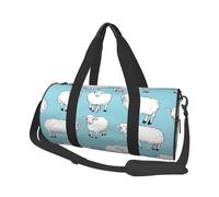 (Cute Cartoon Sheep) Print Round Large Travel Bag - Multi-Compartment Organizer Lightweight for Trips & Sports