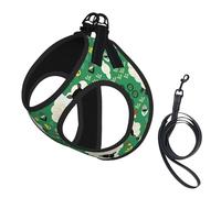 Cute Cartoon Sheep Print Small Dog Harness And Leash Set, Adjustable Soft Vest With 360° Reflective Straps For Cats Puppy