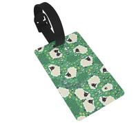 Cute Cartoon Sheep Printed Luggage Tags with Wrist Strap,Name Id Label for Suitcase,Airplane Travel Essentials