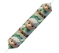 Cute Cartoon Sheep Table Runner for Dining Table, Short Plush Runners Washable & Durable Tablerunner Modern Home Decor for Wedding, Kitchen, Holiday 178*33cm