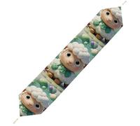 Cute Cartoon Sheep Table Runner for Dining Table, Short Plush Runners Washable & Durable Tablerunner Modern Home Decor for Wedding, Kitchen, Holiday 200*33cm