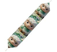 Cute Cartoon Sheep Table Runner for Dining Table, Short Plush Runners Washable & Durable Tablerunner Modern Home Decor for Wedding, Kitchen, Holiday 229*33cm