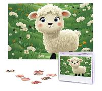 Cute Cartoon Sheep Wooden Puzzles 1000 Pieces Personalized Jigsaw Puzzle For Adults Interesting Custom Photo Puzzles Gift For Holiday Birthday Wedding Anniversay