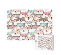 Cute Cartoon Shiba Inu Dog,300 Pieces Wooden Jigsaw Family Game Jigsaw Puzzles for Adults Teens Home Decor