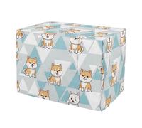 Cute Cartoon Shiba Inu Dog Pet Cage Cover with Mesh Windows, Water-Resistant Foldable Crate Cover for Travel, X-Large