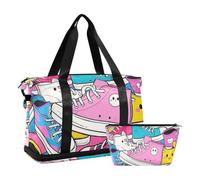 Cute Cartoon Shoes Personal Item Travel Bag Sports Duffle Bags with Adjustable Belt for Travel 2Pcs Set, Cute cartoon shoes, 1 size, Cute cartoon shoes, 1 size