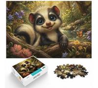 Cute Cartoon Skunk Surrounded by Flowers Jigsaw Puzzle, 1000 Piece | For the festive season, this adult jigsaw puzzle with 1000 pieces gives puzzle fans a longer challenge for winter downtime.