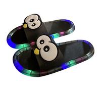 Cute Cartoon Slide Sandals LED Light Up Slippers Big Eyes Open Toe Flat Slip On Fun Summer Shoes Casual Wear