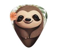 Cute Cartoon Sloth 12 Pack Guitar Plectrums With Storage Case, 0.46/0.71/0.96mm, Including Thin, Medium Thick Guitar Plectrums For Electric Guitars Bass Ukulele