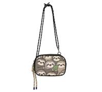 Cute Cartoon Sloth Brown Small Black Crossbody Purse for Women Beauty with Adjustable Strap Side Bags Walk the dog bolso para mujer