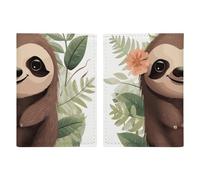 Cute Cartoon Sloth Passport Holder, ID Card Protector Case Passport Holder with Slot Passports Travel Wallet Document Cover for Women And Men