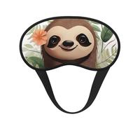 Cute Cartoon Sloth Sleep Mask for Side Sleeper, Blackout Eye Mask for Women Men, Zero Pressure Sleeping Masks Soft Breathable Eye Cover Comfortable Blindfold Eyeshade for Night Sleep
