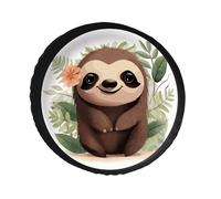 Cute Cartoon Sloth Spare Tire Cover PVC Leather Spare Wheel Cover Dustproof Waterproof Jeep Tire Cover for 30inch Camper, RV Trailer, Truck, SUV Fit Diameter 28-34 Inch