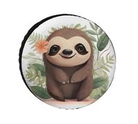Cute Cartoon Sloth Spare Tire Cover Universal Waterproof Trailer Wheel Tire Cover Personalized Travel Camper Wheel Protectors Fit for Trailers, Truck, Rv, SUV 24-36 Inch (Fits 36inch Diameter Wheels)
