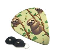 Cute Cartoon Sloths Guitar Plectrums, 6 Guitar Plectrums, Double Sided Printing, For Acoustic Guitar, Bass, Ukulele, Electric Guitar (0.46 Mm 0.71 Mm 0.96 Mm)