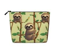 Cute Cartoon Sloths Toiletry Bags for Women, Portable Travel Cosmetic Bag, Daily Organiser with Zipper