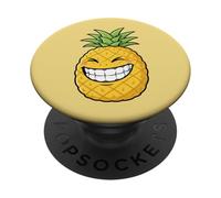 Cute Cartoon Smiling Pineapple Fun Tropical Fruit PopSockets Adhesive PopGrip