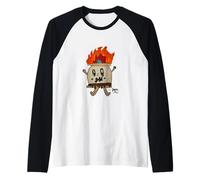 Cute Cartoon Smores Character for Kids | Summer Camp S'Mores Raglan Baseball Tee