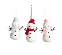 Cute Cartoon Snowmen 9x13cm 3-Pack Holiday Hanging Decor