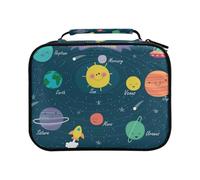 Cute Cartoon Solar System with Sun Planets Colored Pencil Bag Large Capacity Pencil Case for Colouring Pencils Pen Bag Marker Organizer