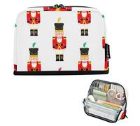 Cute Cartoon Soldiers White Big Pencil Case Zipper Pencils Pouch Pencil Bag Storage Cute Pen Marker Bag for Girls Teacher Adults Kids Back to School Organizer