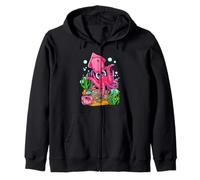Cute Cartoon Squid Kawaii Ocean Animal Sealife Marine Life Zip Hoodie