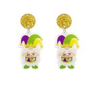 Cute Cartoon St. Patrick's Day Earrings Crocodile Clown Lobster Drop Earrings Colorful Giltter Acrylic Irish Dangle Earrings St Patty's Jewelry Gift for Women, Zinc, metal