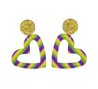 Cute Cartoon St. Patrick's Day Earrings Crocodile Clown Lobster Drop Earrings Colorful Giltter Acrylic Irish Dangle Earrings St Patty's Jewelry Gift for Women, Zinc, metal