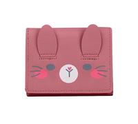 Cute Cartoon Student Coin Purse Fashionable Card Holder Convenient and Stylish Wallet for Women and Girls, Deep pink, 11*2*8.5cm