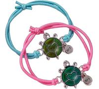 Cute Cartoon Temperature Sensing Bracelet Emotion Feeling Mood Bracelet Cute Turtle Frog Dinosaur Evil Eyes Salamander Color Changing Mood Bracelets for Couples BFF Friendship Jewelry Gifts