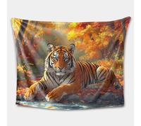 Cute cartoon tiger pattern blanket, made of super soft wool, suitable as a gift for boys, girls, children, teenagers and adults on the sofa. (01,40 * 55in)