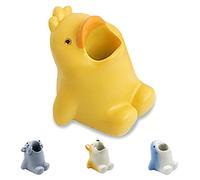 Cute Cartoon Toothbrush Holder for Kids, Fun Resin Pen Pencil Holder, Mini Animal Single Tooth Brush Stand, Creative Bathroom Organizer Storage for Vanity Countertop, Office (Duck)