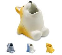 Cute Cartoon Toothbrush Holder, Fun Resin Pen Pencil Holder, Mini Animal Single Tooth Brush Stand, Creative Bathroom Organizer Storage for Vanity Countertop, Office (Dog)
