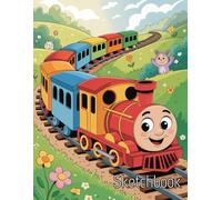 Cute Cartoon Train Sketchbook for Kids: Blank Pages | Creative Drawing Pad Perfect for Boys and Girls Who Love Trains | Dark Blue Art Journal for Sketching and Doodling