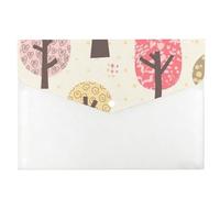 Cute Cartoon Trees Folders for Paperwork A4, A4 Storage Folders, Expanding Folder, School Stuff Clear Wallets, Storage Files with Snap Button, Plastic Pockets for School Office Home Travel